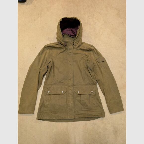 TITLE NINE Utility Jacket Women's S Full Zip Hooded Green Lined Canvas Cargo - Picture 1 of 9